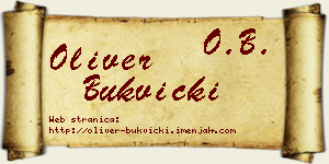 Oliver Bukvički vizit kartica